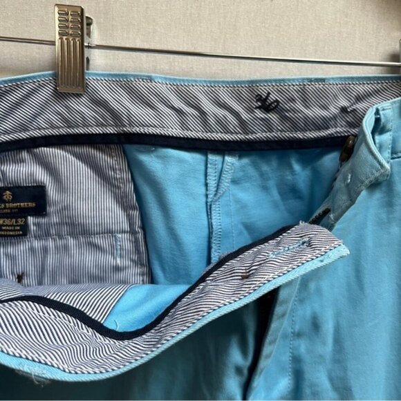 Brooks Brothers cotton twill sky blue chino trouser pants Sz 36 - Picture 7 of 13
